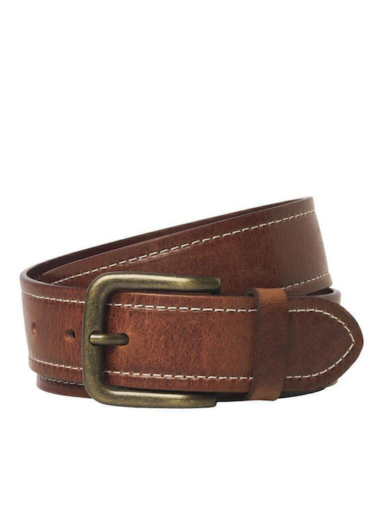 Jack & Jones Men's Belt Leather Tabac Brown