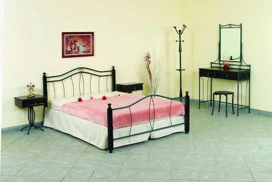 Οραμα Κρεβάτι Υπέρδιπλο για Στρώμα 160x200cm Μαύρο