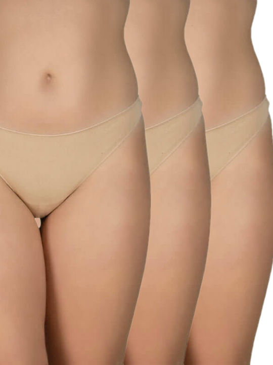 GKapetanis Γυναικεία String 3Pack χωρίς Ραφές Μπεζ