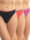 Women's String 3Pack black-coral-purple