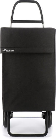 2-Wheel Shopping Trolley Rolser Jean Tweed Ln Black