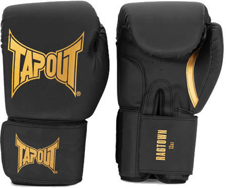 Tapout Boxing Gloves made of Synthetic Leather for Match Black