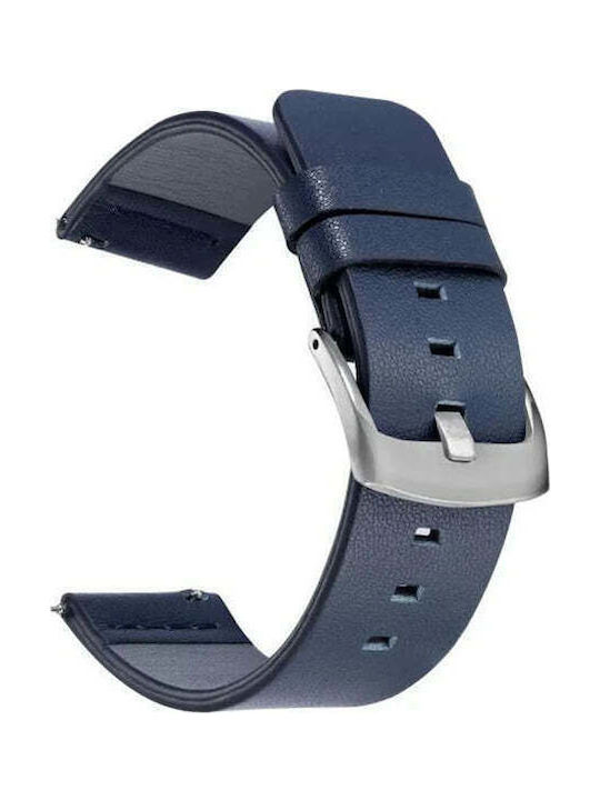 Leather Strap Blue 22mm