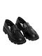 Leather Women's Moccasins in Black Color