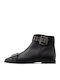 Leder Stiefeletten Damen Schwarz