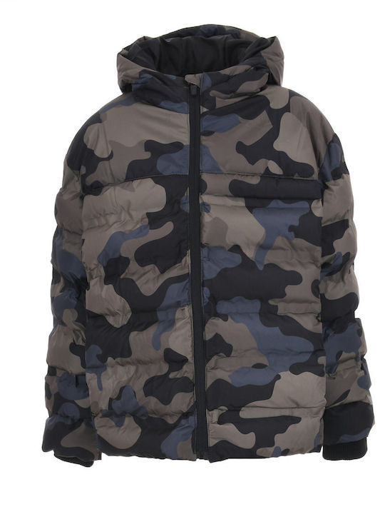 Kids’ Casual Short Hooded Jacket Multicolour