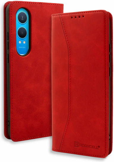 Bodycell Book Δερματίνης / Δερμάτινο Κόκκινο (OnePlus Nord CE 4 Lite)