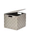 Atmosphera Fabric Storage Box with Lid Beige 24x24x20cm 1pcs