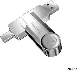 Remax RX-817 64GB USB 3.1 USB-C & USB-A Сребрист