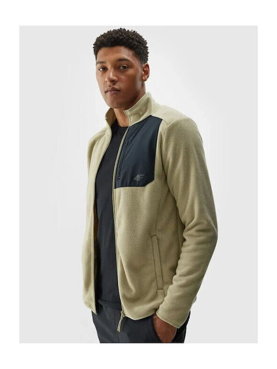 4F Ανδρική Ζακέτα Fleece Μπεζ