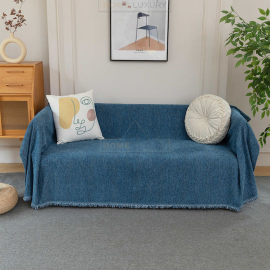 My Home Luxury Pommard Ριχτάρι Διθέσιου Καναπέ Ζακάρ 180x240εκ. Μπλε C1 C1-20240