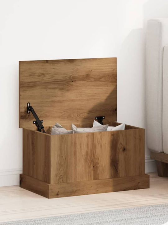 vidaXL Wooden Storage Box with Lid Brown 30x50x28cm 1pcs