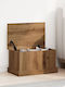 vidaXL Wooden Storage Box with Lid Brown 30x50x28cm 1pcs