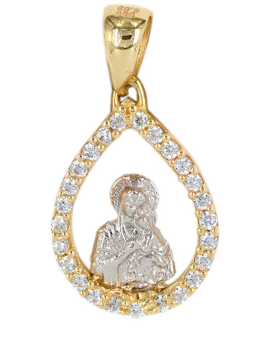Tasoulis Jewellery Collection Pendant Kids Talisman with the Virgin Mary made of Gold 14K 4525-5ELE