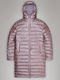 Lohja Women's Long Puffer Jacket Waterproof and Windproof for Spring or Autumn with Hood Purple