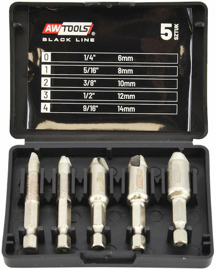 Set Șurubelnițe pentru Îndepărtarea Șuruburilor Rupte Awtools 5 Bucăți Linia Neagră