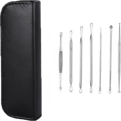 7 Instruments Kit Zola Stainless Steel Cosmetics Blackhead Blackhead Extraction Black