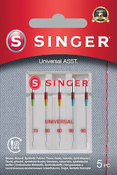 Singer Universal Needle Asst 5pk Woven Fabrics