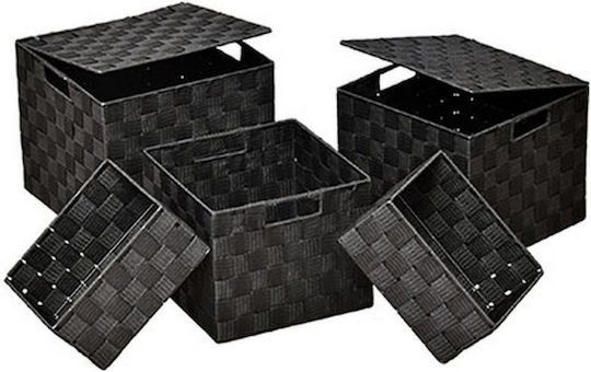 Atmosphera Διακοσμητικό Καλάθι Πλαστικό Μαύρο 22x22x18εκ.