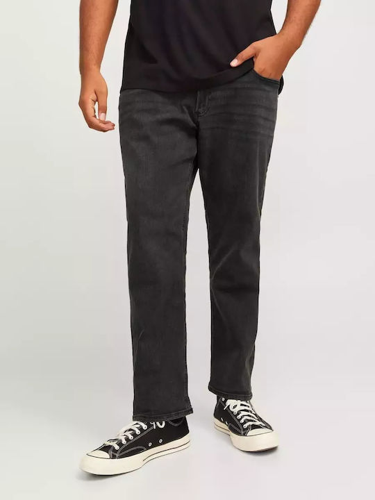 Men's Elastic Jeans Pants with Slim Baggy Fit Black Denim