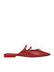 Cahana Flach Leder Mules in Rot Farbe