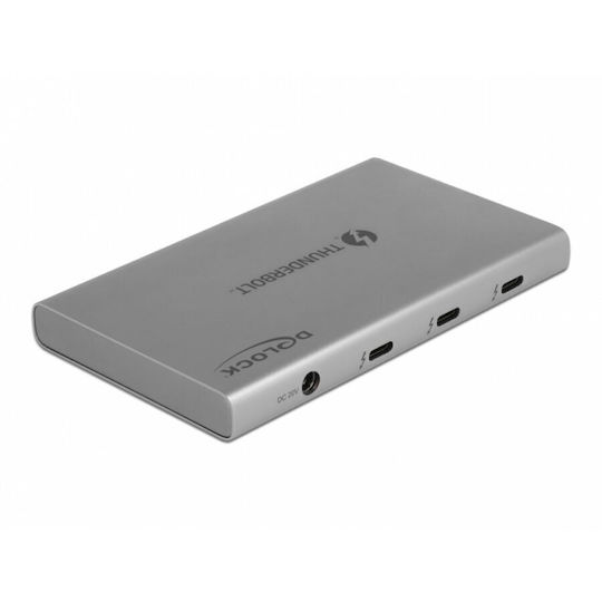 DeLock Thunderbolt 4 Docking Station με 4K και σύνδεση 2 Οθονών Ασημί (64157)