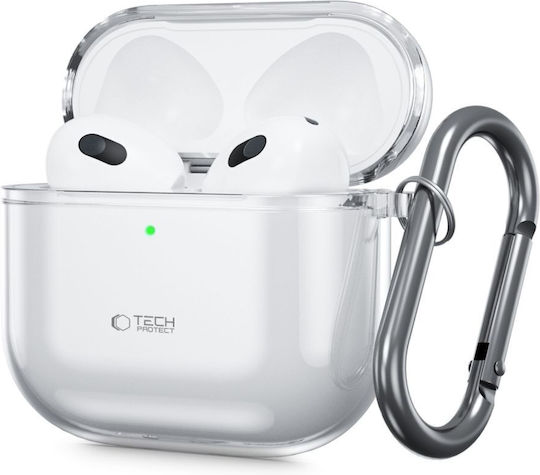 Tech-Protect Flexair Case Silicone with Hook in Transparent color for Apple AirPods 4