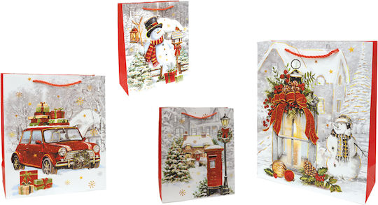 Christmas Bag for Gift Red 18x10x23cm. 12pcs