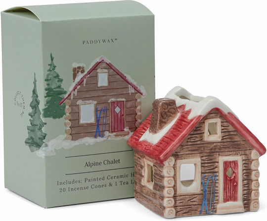 Керамична къща No.05 в стил алпийско шале с конуси за тамян и чаена свещ Paddywax