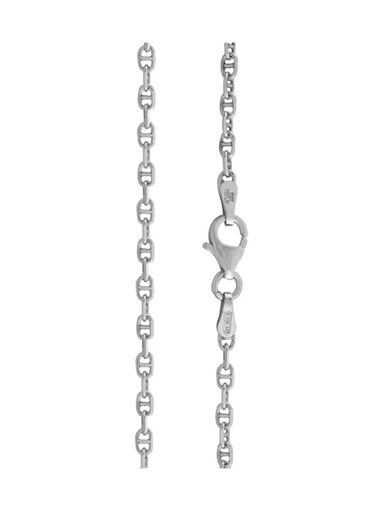 Tasoulis Jewellery Collection Λευκόχρυση Αλυσίδα Λαιμού 14Κ