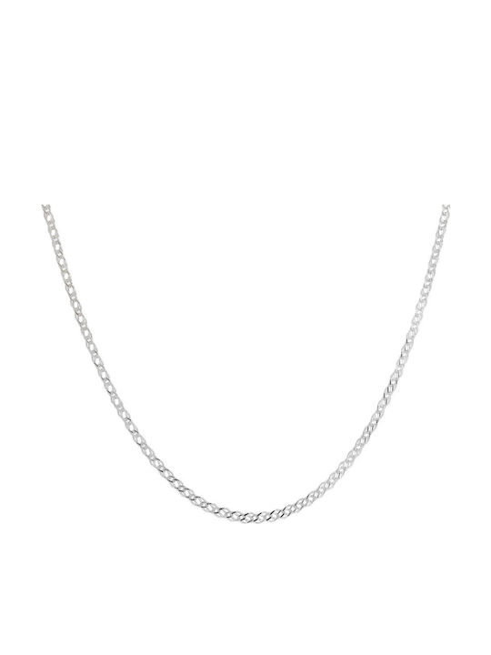 Tasoulis Jewellery Collection Λευκόχρυση Αλυσίδα Λαιμού 14Κ