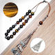 Tiger Eye Hematite Semi-Precious Stone Worry Beads 23 Beads