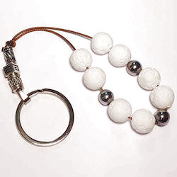 Semi-Precious Stones Keychain Worry Beads Natural Volcanic Lava Hematite
