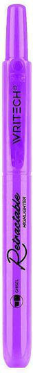 Marker evidențiator Writech, retractabil, plat, 1-4mm, neon mov 545731