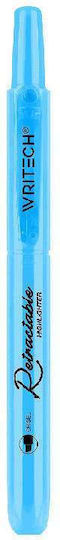 Writech Highlighter Marker Button Flat 1-4mm Retractable Sky Blue 545762