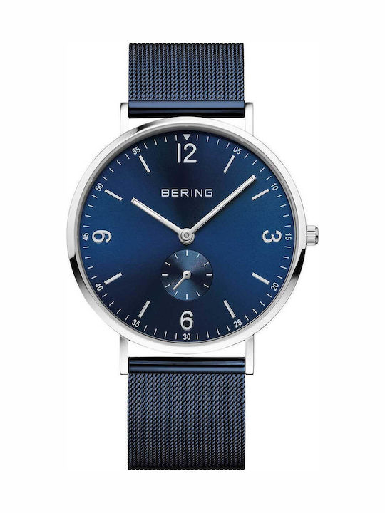 Bering Time Ανδρικό Ρολόι 40mm Μπαταρίας με Μπλ...