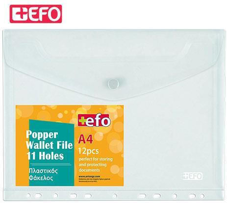 +Efo Φάκελος με Κουμπί για Χαρτί A4 Μπλε