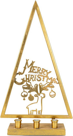 Zen Collection Christmas Metallic Gold Candlestick 50x27cm