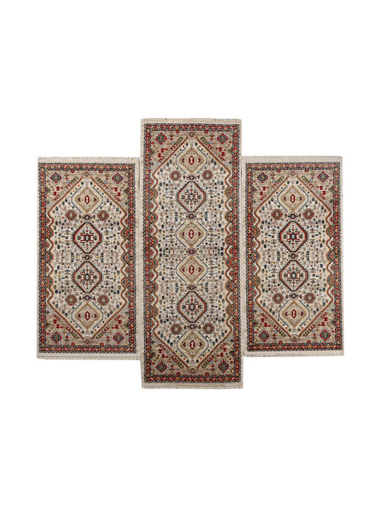 Polcarpet Oriental Kazak 714 Σετ Μοντέρνα Χαλιά Κρεβατοκάμαρας Beige Rose orientalkazak714beigebedset 3τμχ
