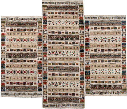 Polcarpet Oriental Kazak 580 Schlafzimmer-Teppichsets Modern Farbe Bone Beige 3 Stück