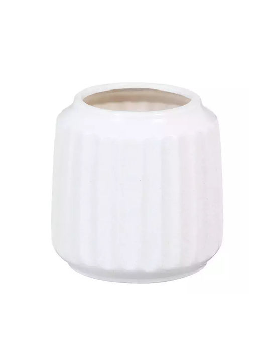 Ixia Regal Διακοσμητικό Βάζο Κεραμικό Λευκό Φ16xΥ16cm