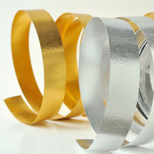 Ntampoudis Stoff Band Monochrom Silber mit Breite 15mm