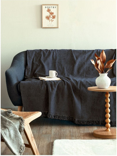 Palamaiki Dona Ριχτάρι Πολυθρόνας Chenille 180x180εκ. Coal