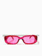 Looks Style Eyewear Γυναικεία Γυαλιά Ηλίου με Ροζ Κοκκάλινο Σκελετό και Ροζ Φακό 74aez-13008