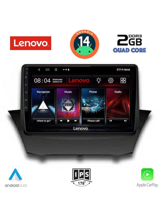 Lenovo Ηχοσύστημα Αυτοκινήτου για Ford Fiesta 2008-2017 (Bluetooth/USB/AUX/WiFi/GPS/Apple-Carplay/Android-Auto) με Οθόνη Αφής 9"