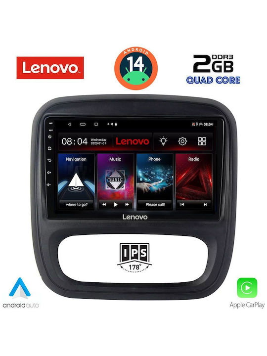 Lenovo Sistem Audio Auto pentru Opel Vivaro Renault Trafic 2014> (Bluetooth/USB/AUX/WiFi/GPS/Apple-Carplay/Android-Auto) cu Ecran Tactil 9"