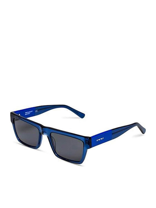 The Glass of Brixton Men's Sunglasses with Blue Plastic Frame and Gray Lens
