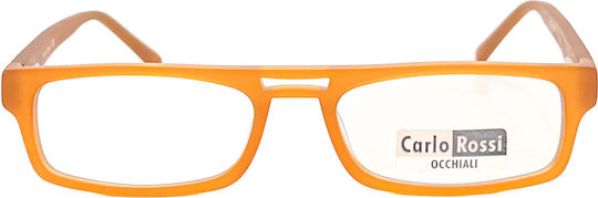Carlo Rossi Men's Acetate Prescription Eyeglass Frame Orange PL.17106-C7