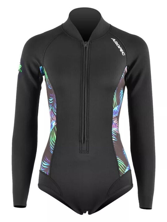 Aropec Monoshort De Scufundare Cu Fermoar Negru 2mm