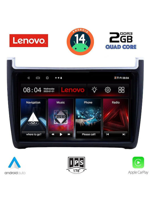 Lenovo Ηχοσύστημα Αυτοκινήτου για Volkswagen Polo 2014-2017 (Bluetooth/USB/AUX/WiFi/GPS/Apple-Carplay/Android-Auto) με Οθόνη Αφής 9"